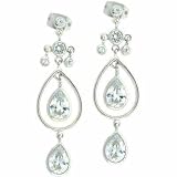 Sterling Silver Simulated Diamond CZ Teardrop Earrings