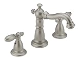 Delta 3555NN-216NN Victorian Double-Handle Widespread Lavatory Faucet with Metal Pop-Up, Brushed Nickel