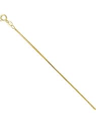 14k Solid Yellow Gold Fox Chain Necklace 0.8mm 16"
