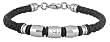 Braided Leather Bracelet - Stainless Steel - 8'' Length