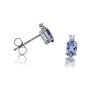 10K White Gold Tanzanite and Diamond Earrings .60ct tw