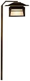 IMAGE OF Kichler Lighting 15391OZ Zen Garden 12-Volt Path and Spread Light, Olde Bronze with Textured Amber Seedy Linen Glass