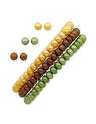 Sterling Silver 6-7mm Chocolate/Green/Yellow FW Cult. Pearl Set