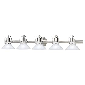 Thomas Lighting M1705-78 Newport Five-Light 47-Inch W by 7-3/4-Inch H Bath Light, Brushed Nickel