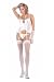2 PC. Satin soft bustier with floral lace, satin ribbon tie front, and matching G-string.