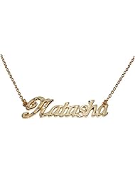 Name Necklaces Natasha - Personalized Necklace Gold Plated 18K, Belcher Chain, 2mm Thick