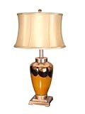 Dale Tiffany GT701147 Sonora Table Lamp, Coffee Marble/Brass and Fabric Shade