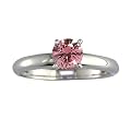 1/2 Ct. Pink Diamond Solitaire Ring Engagement Style in 14K White Gold
