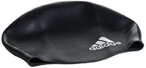 Adidas Badekappe Silikon Logo - Gorro de natación, color negro, blanco, talla NS