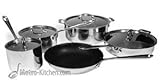 All-Clad Try-Ply Stainless Steel 9 Piece Cookware Set w/ Nonstick Fry Pan (4099-9NS)