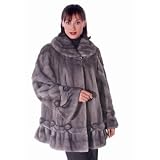 Mink Fur Jacket - Blue Iris Mink Rosettes by Jackets