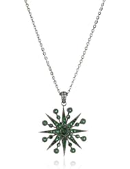 Colette Steckel "Galaxia" 18k Gold Green Starburst Pendant Necklace with Chain