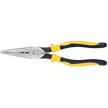 Klein J203-8N 8-Inch Journeyman Heavy Duty Long Nose Pliers, Yellow and Black