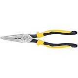 Klein Tools J203-8N 8-Inch Journeyman Heavy Duty Long Nose Pliers, Yellow and Black