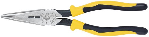 Klein J203-8N 8-Inch Journeyman Heavy Duty Long Nose Pliers, Yellow and Black