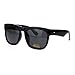 All Black Oversized Sunglasses Thick Frame Retro Classic Shades UV Protection