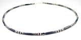 Red Garnet, Dumorteriete, and Hematite Men's Love and Devotion Beaded Necklace in Gemstones with Sterling Silver Accents