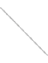 14k White Gold 18in 1.9mm Singapore Necklace Chain. Metal Wt- 2.71g