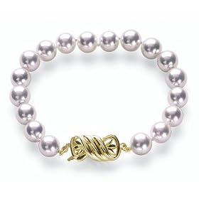 9.5x10mm AAA Quality Japanese Akoya saltwater cultured pearl Double Strand Bracelet 7"