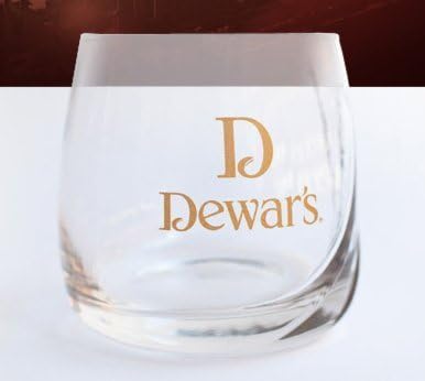 Dewar's Scotch Blended Whiskey Swirl Design Snifter Tumbler Rock Glass