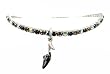 Anklet - A38 - Swarovski (tm) Crystal - Stretch ~ Jet & Smoky Topaz (Black & Brown) with Black Mule Charm