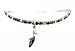 Anklet - A38 - Swarovski (tm) Crystal - Stretch ~ Jet & Smoky Topaz (Black & Brown) with Black Mule Charm