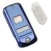 Verizon Alltel CDMA Motorola Krzr K1m Premium Transparent Blue Crystal Snap On Case Cover with Removable Ratcheting Belt Clip