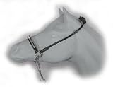 Rolled Leather Show Halter with Silver Noseband for Miniature Horses and Ponies