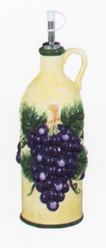 VINTAGE GRAPE Oil / Vinegar Ceramic Cork Bottle *NEW*!