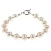 Handmade White Freshwater Pearl Bracelet With Faceted Silver Beads