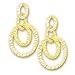 14k Yellow Elegant Drop Hammered Circles Design Earrings