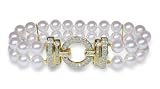 6.5x7mm AAA Quality Japanese Akoya Double Strand Bracelet - 8 inches (Omega Clasp)