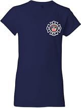 V NECK MALTESE CROSS W/FDNY ON BACK (NAVY) (L)
