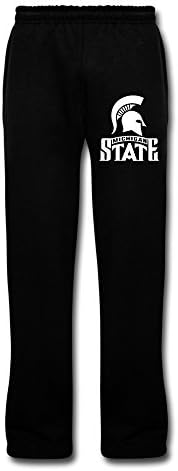 IKAMA Men's NCAA Michigan State University Sport Sweatpants Training Running Pants Black Large