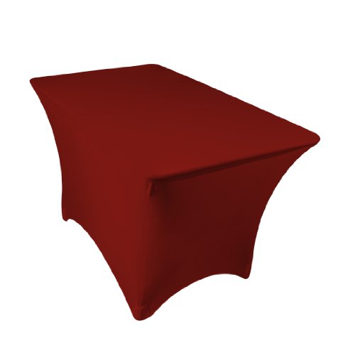 LinenTablecloth 4 ft. Rectangular Stretch Tablecloth Red