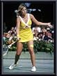 Art Poster Metal Framed Print - Chris Evert _ The Yellow Tennis Dress - Artist: Carol Newsom- Poster Size: 14 X 11