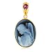 14K Yellow Gold Angel Pink Turmaline Birthstone October Cameo Pendant