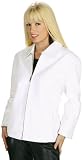 Ladies WHITE Short Zipper Leather Jacket