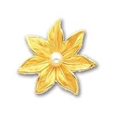 14k Satin Cultured Pearl Flower Pin