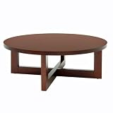Wood Round Coffee Table Mocha Walnut