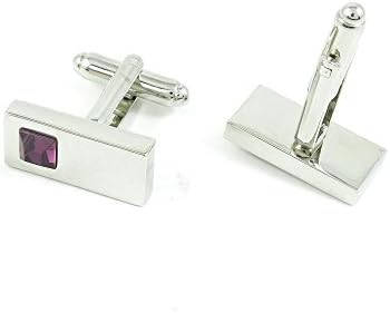 1 Pairs Cufflinks Cuff Links Fashion Mens Boys Jewelry Wedding Party Favors Gift TAM042 Dark Pink Crystal Silver Block
