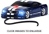 Roadmice Wired Car Mouse Ford Mustang GT Blue w/White Stripes