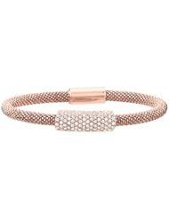 Sterling Silver Pave Mesh CZ Bangle
