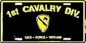 US Army 1st Cavalry Division License Plate