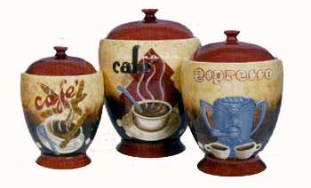 Coffee House French CANISTER SET kitchen decor storage