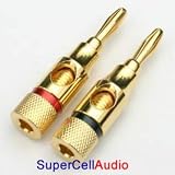 Gold Plated Banana Plug Set (Of 2: 1 Red, 1 Black)