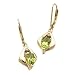 14K Yellow Gold Pear Shape Peridot Diamond Fashion Earrings