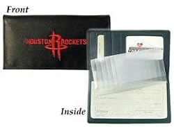 Houston Rockets Embroidered Leather Checkbook Cover - Basketball Sports Merchandise