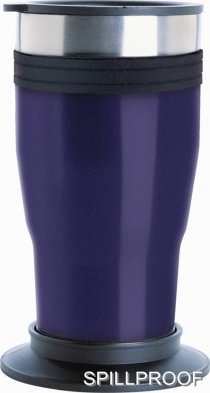 17oz One Mug 3.0 tumbler style with rubber grip ring. Cobalt Blue Metallic