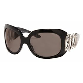 AUTHENTIC BVLGARI 8016B, 8016-B 501 87 BLACK PLASTIC SUNGLASSES WITH SWAROVSKI RHINESTONES